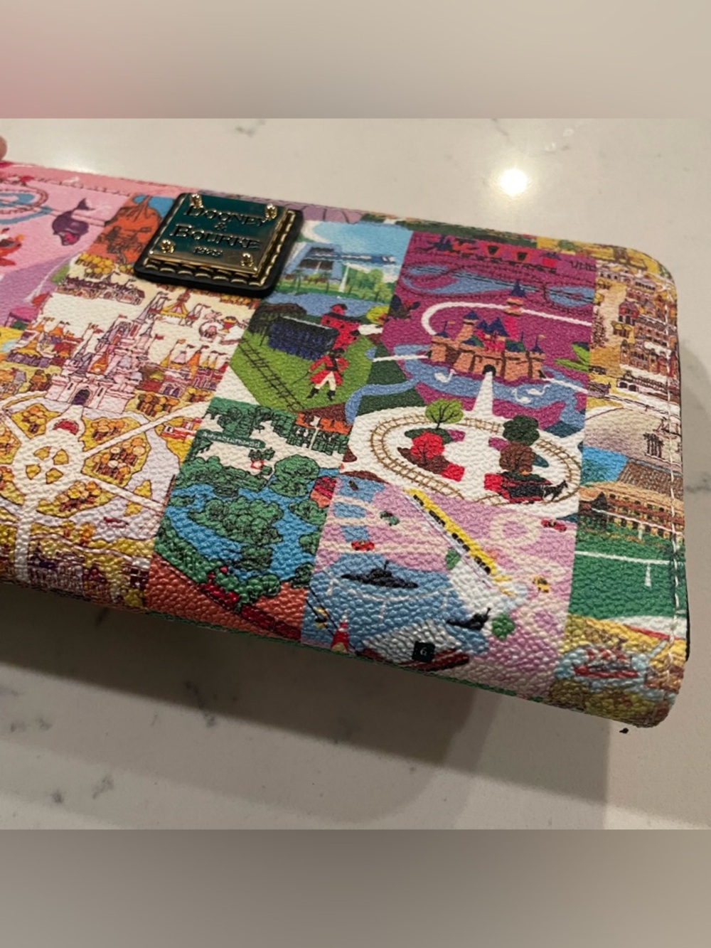 NWT Dooney and Bourke Disney Parks Vintage Park Map Wallet Wristlet 2026 - Picture 6 of 15